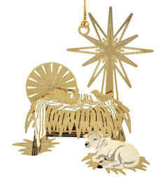 Timeless Manger Christmas Ornament