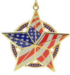 Star with Flag Christmas Ornament
