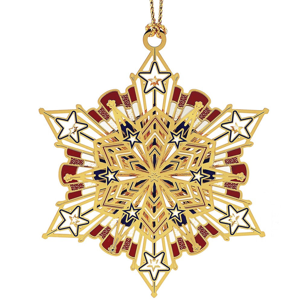 Americana Snowflake Christmas Ornament Handcrafted in the USA Item 56249