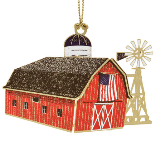 Americana Barn Christmas Ornament Handcrafted in the USA Item 57188