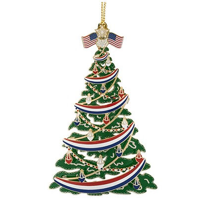 Classic Patriotic Christmas Tree Ornament Handcrafted In The USA #58287 Classic Patriotic Christmas Tree Ornament - Classic Patriotic Christmas Tree Ornament Handcrafted In The USA