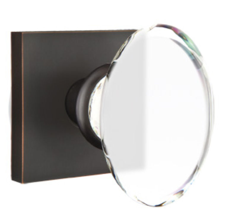 Emtek Hampton Egg Crystal Door Knob With Square Rose For Larger Picture