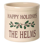 Holiday Holly Ceramic Crock